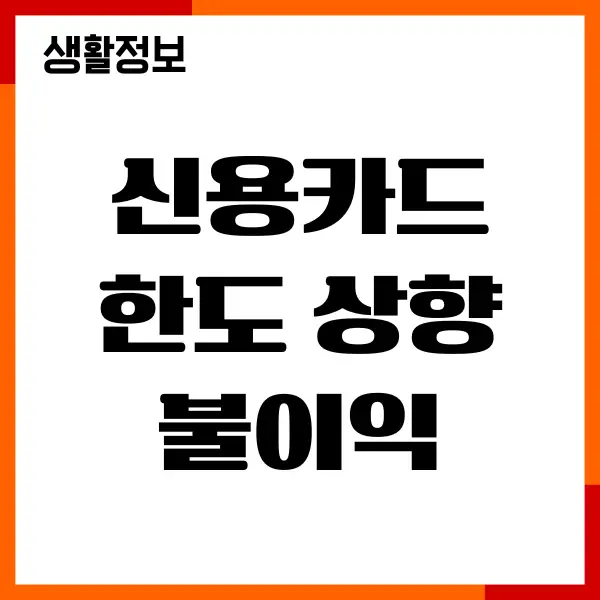 신용카드 한도 상향 불이익, 한도초과, 한도 올리는 법