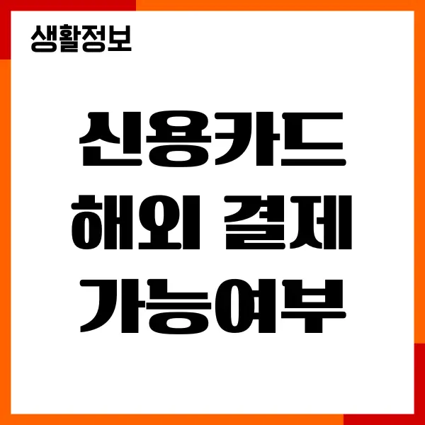 신용카드 해외 결제 가능여부 확인, 주의사항