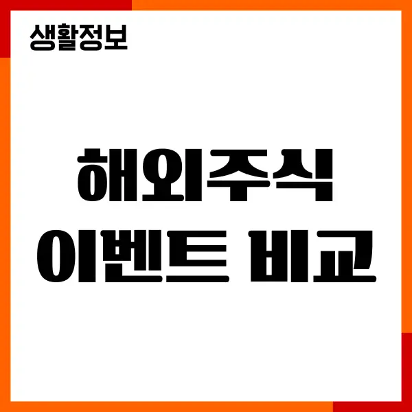 해외주식 이벤트 비교, 증권사 추천, 수수료, 계좌개설