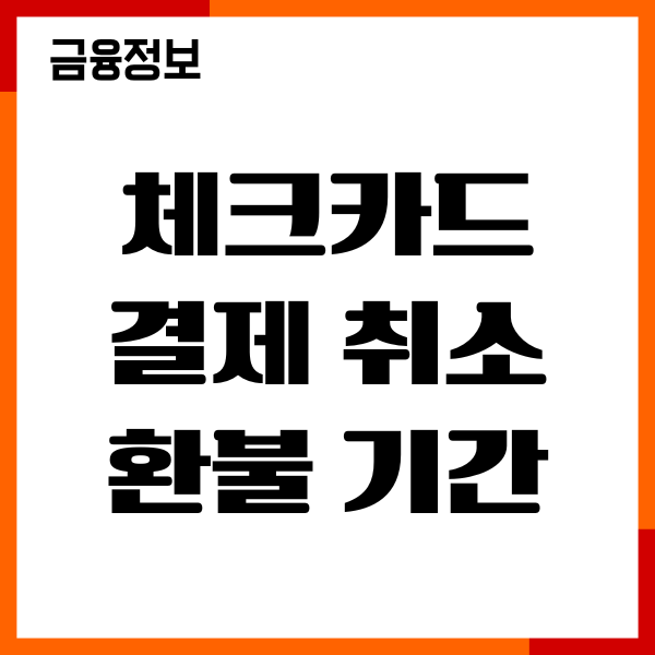 체크카드 결제 취소 환불 기간, 환불 정책, 절차, 한도복원
