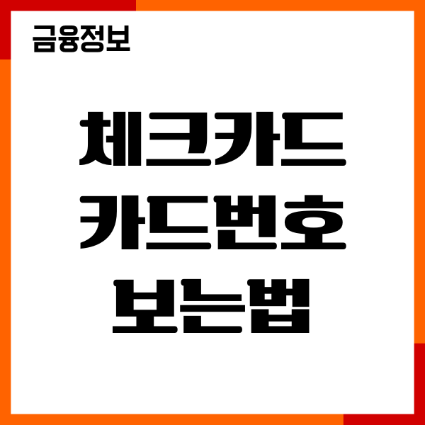 체크카드 카드번호 보는법, CVC번호 조회, 앱 사용하기